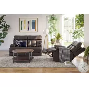 Clive 1595 Brown Leather Power Recliner With Power Headrest And Lumbar