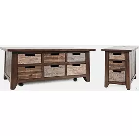 Painted Canyon Distressed Brown Chairside Table