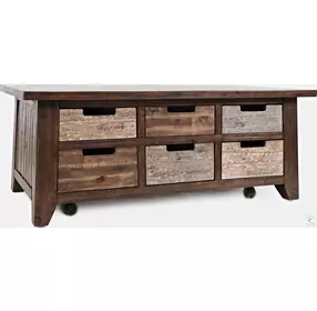 Painted Canyon Distressed Brown Box Occasional Table Set