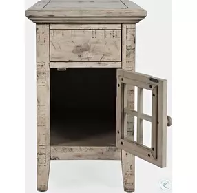 Rustic Shores Scrimshaw Chairside Table