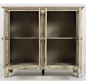 Rustic Shores Scrimshaw 4 Door Accent Cabinet