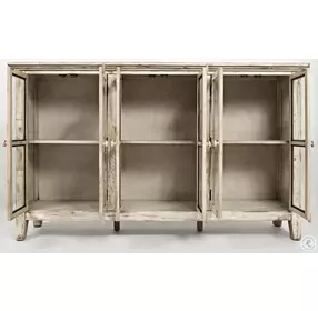 Rustic Shores Scrimshaw 6 Door Accent Cabinet