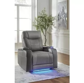 Schooner Rocks Slate Power Recliner with USB Charging and LED