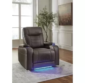 Schooner Rocks Umber Power Recliner with USB Charging and LED