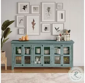 Rustic Shores Surfside 6 Door Low Accent Cabinet