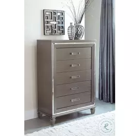 Tamsin Silver Gray Metallic Chest