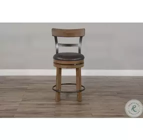 Velden Hollow Buckskin Wood Back Swivel Counter Height Stool Set of 2