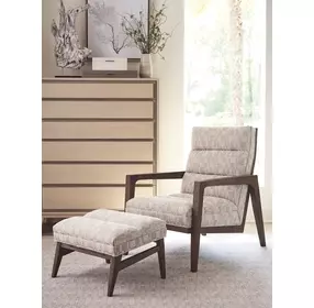 Sunset Key Cream and Beige Upholstered Rectangular Hayley Ottoman