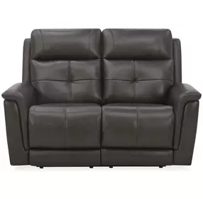 Ranger Rustic Brown Leather 63" Zero Gravity Power Reclining Loveseat with USB Charging and Heat Massage