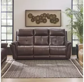 Ranger Rustic Brown Leather 86" Zero Gravity Power Reclining Sofa with USB Charging and Heat Massage