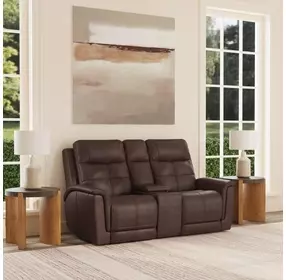 Ranger Rustic Brown Leather 73" Zero Gravity Power Reclining Loveseat with USB Charging and Heat Massage