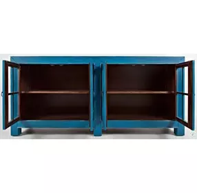 Aquitaine Azure Blue 4 Door Accent Cabinet