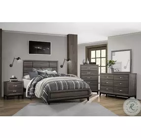 Davi Gray California King Panel Bed