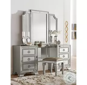 Avondale Silver Vanity Stool