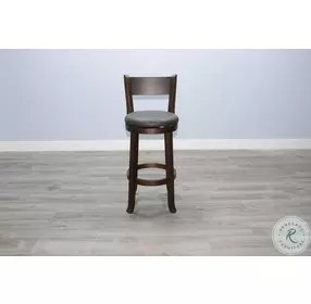 Havenstead Dark Brown Swivel Barstool Set of 2