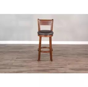 Tuscany Black Upholstered Swivel Bar Stool Set of 2