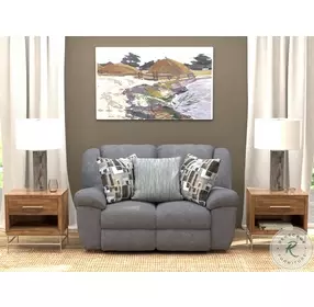 Trifecta Smoke Dual Rocking Reclining 65" Loveseat