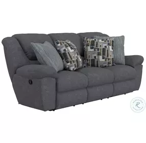 Trifecta Smoke Reclining Sofa with Drop Down Table