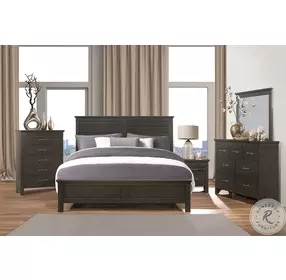 Blaire Farm Charcoal Gray Queen Panel Bed