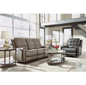 Wicklow Taupe Leather Power Reclining Sofa With Power Headrest And Footrest