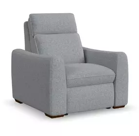 Ava Gray Performance Fabric Triple Power Recliner with USB Charging