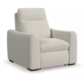 Ava Cream Performance Fabric Triple Power Recliner with USB Charging