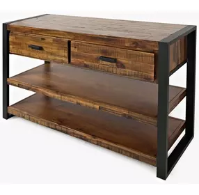 Loftworks Distressed Brown 2 Drawer Sofa Table