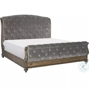 Rachelle Weathered Pecan And Gray Sleigh Bedroom Set