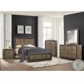 Ellendale Rustic Mahogany And Dark Ebony Full Panel Bed