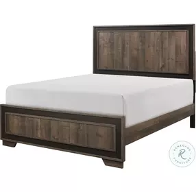 Ellendale Rustic Mahogany And Dark Ebony Panel Bedroom Set