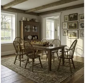 Legacy Manor Rustic Oak and Black 7 Piece Dining Set