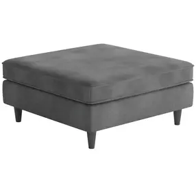 Bella Asphalt Gray Upholstered Square Cocktail Ottoman