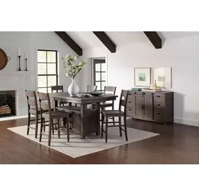 Madison County Barnwood Brown 7 Piece Dining Set with Storage