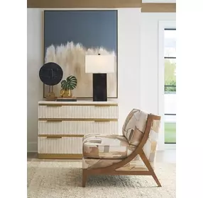 La Costa White and Brown Upholstered Tasman Accent Chair