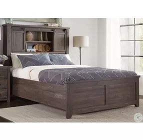Madison County Barnwood Brown Bookcase Bedroom Set