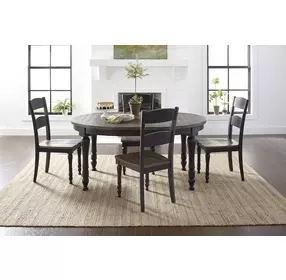 Madison County Brown and Vintage Black 7 Piece Dining Set