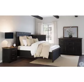 Madison County Vintage Black King Platform Bed
