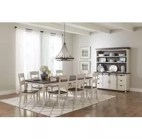 Madison County Brown and Vintage White 9 Piece Dining Set