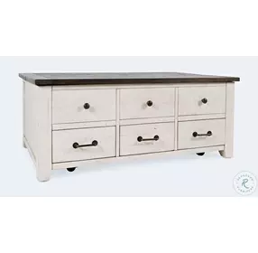 Madison County Vintage White Harris Lift Lid Occasional Table Set