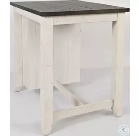 Madison County Vintage White 3 Piece Counter Height Storage Dining Set