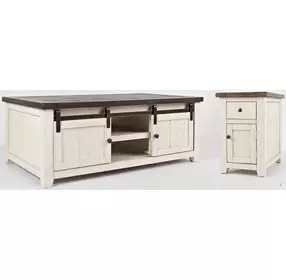 Madison County Vintage White Sofa Table