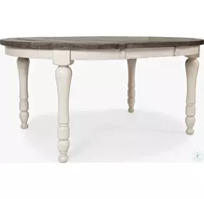 Madison County Vintage White Round to Oval Extendable Dining Room Set