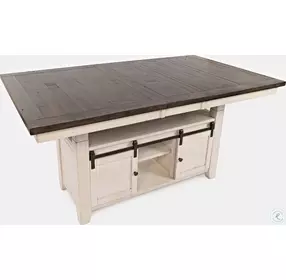 Madison County Vintage White Adjustable Height Extendable Rectangular Storage Dining Room Set