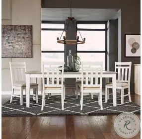 Brighton Hills Soft Whitewash Slat Back Side Chair Set of 2