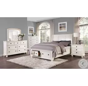 Laurelin White King Sleigh Storage Bed