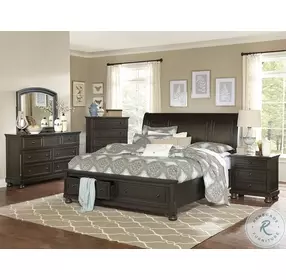 Begonia Gray California King Sleigh Storage Bed