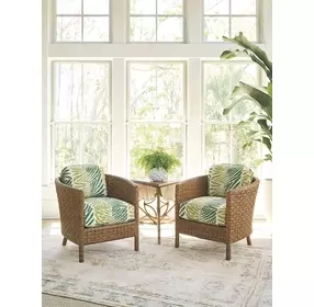 Key Biscayne Gables Estate Green Upholstered Accent Chair