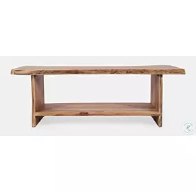 Global Archive Natural Live Edge Storage Bench
