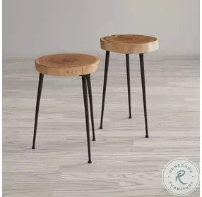 Global Archive Natural Brown And Black Accent Tables