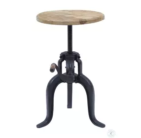 Global Archive Natural And Black Crank Accent Table